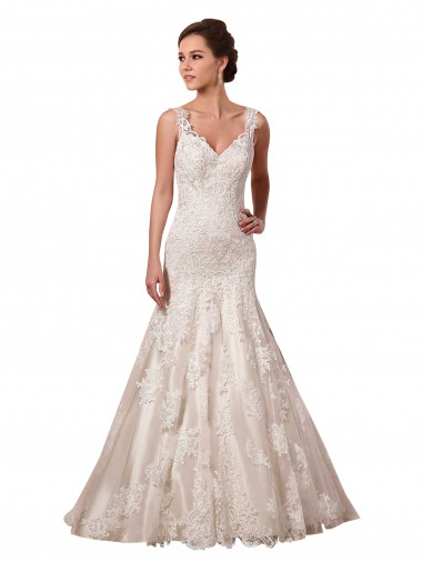 Open Back Mermaid Tulle Wedding Dress with Lace Bodice Brisbane
