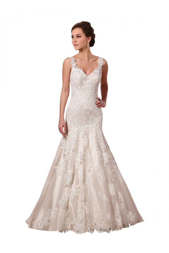 Open Back Mermaid Tulle Wedding Dress with Lace Bodice Brisbane