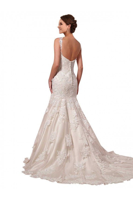 Open Back Mermaid Tulle Wedding Dress with Lace Bodice Brisbane
