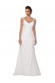V-Neck Sheath Chiffon Wedding Dress with Straps Brisbane