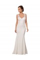 V-Neck Mermaid Crepe Wedding Dress with Lace Bodice Brisbane