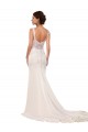 V-Neck Mermaid Crepe Wedding Dress with Lace Bodice Brisbane