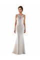 Modern High Neck Sheath Wedding Dress with Lace Bodice Brisbane