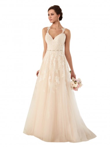 Sweetheart A-Line Tulle Wedding Dress with Lace Illusion Back Brisbane