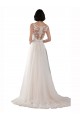 High Lace Neck Illusion Back Tulle Boho Wedding Dress Brisbane