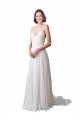 Spaghetti Straps V-Neck A-Line Chiffon Beach Wedding Dress Brisbane