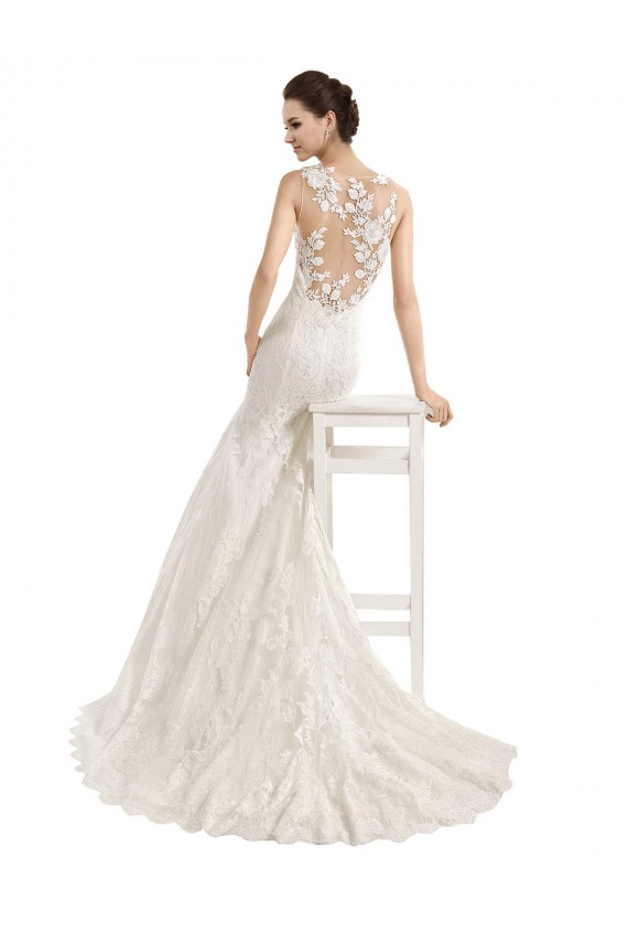 Illusion Neck Mermaid All Over Lace Wedding Dress Brisbane