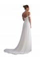 Off the Shoulder A-Line Ruched Chiffon Beach Wedding Dress Brisbane