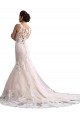 Illusion Neck Fit and Flare Tulle Wedding Dress with All Over Lace Brisbane