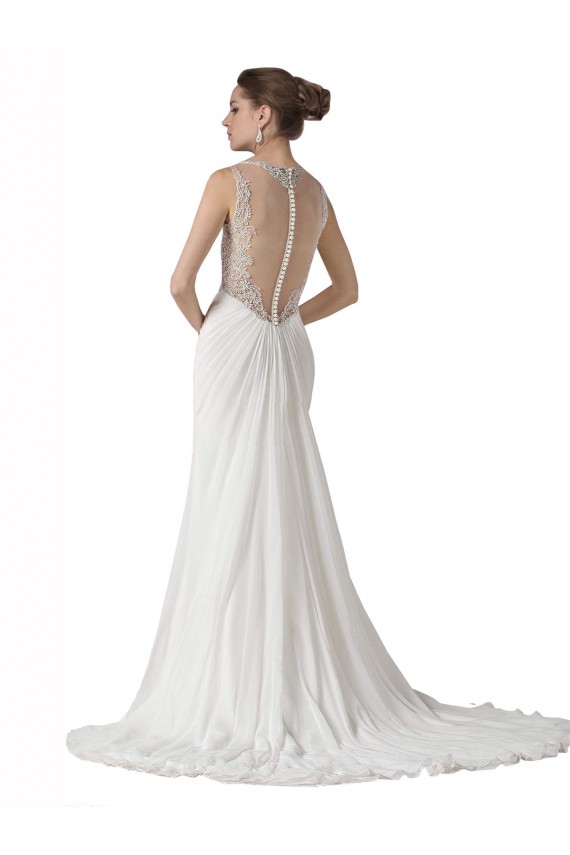 Sweetheart Sheath Chiffon Beach Wedding Dress with Beaded Belts Brisbane