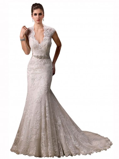 Halter V-Neck Mermaid Lace Wedding Dress with Keyhole Back Brisbane