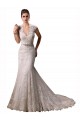 Halter V-Neck Mermaid Lace Wedding Dress with Keyhole Back Brisbane