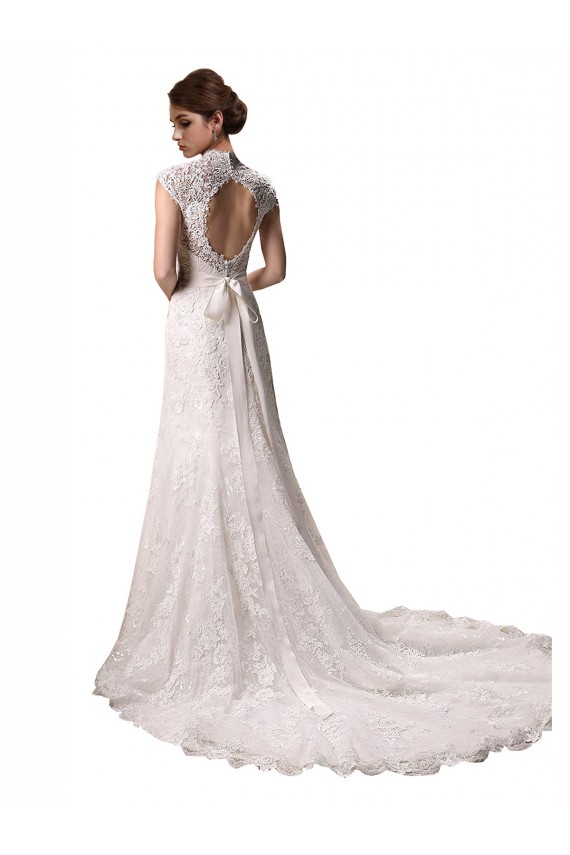 Halter V-Neck Mermaid Lace Wedding Dress with Keyhole Back Brisbane