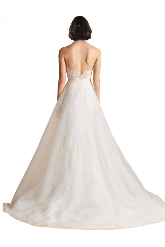 Strapless Sweetheart Lace Bodice A-Line Organza Wedding Dress Brisbane