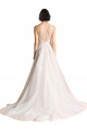 Illusion Neck A-Line Organza Wedding Dress Brisbane