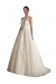 Illusion Neck A-Line Tulle Wedding Dress Brisbane