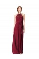 Halter Neck Chiffon Bridesmaid Dress with Shirred Bodice Brisbane