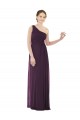 Draped One Shoulder Full Length Chiffon Bridesmaid Dress Brisbane
