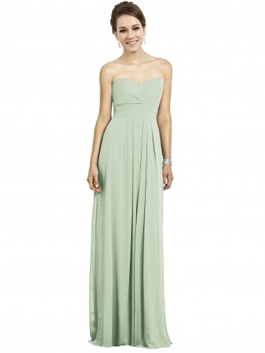 Full Length Strapless Chiffon Bridesmaid Dress with Sweetheart Neckline Brisbane