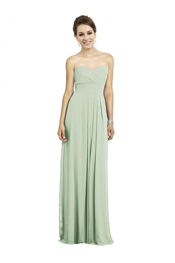 Full Length Strapless Chiffon Bridesmaid Dress with Sweetheart Neckline Brisbane