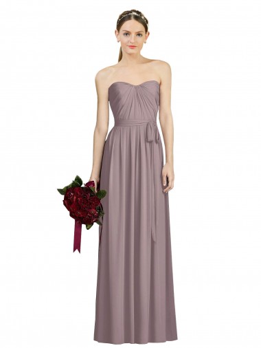 Sweetheart Neckline Long Full Length Chiffon Bridesmaid Dress Brisbane