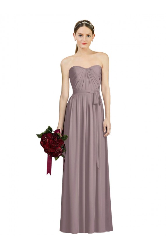 Sweetheart Neckline Long Full Length Chiffon Bridesmaid Dress Brisbane