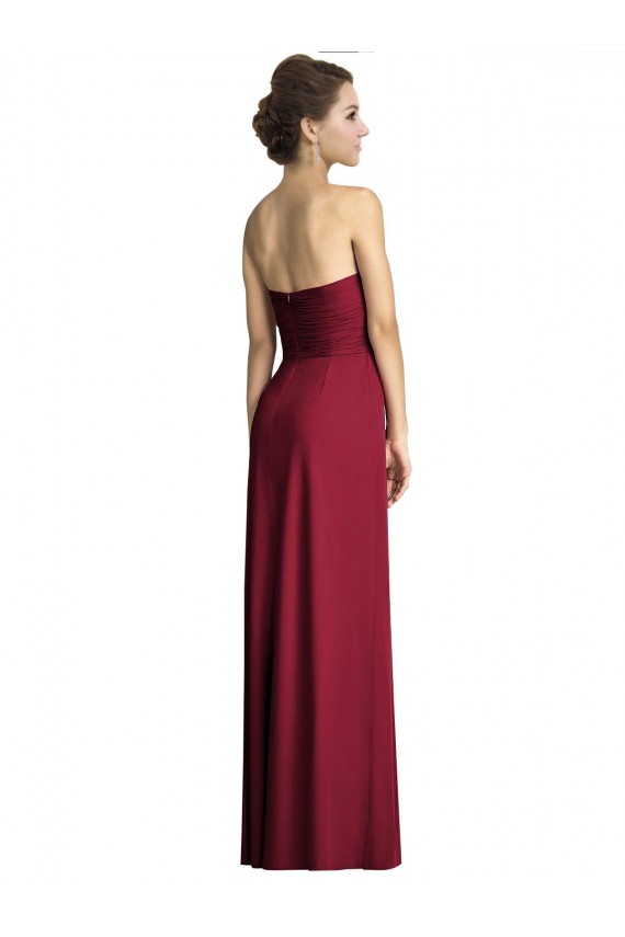 Long Strapless Chiffon Bridesmaid Dress with Side Slit Brisbane