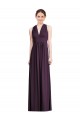 Long Chiffon V-Neck Bridesmaid Dress with Shirred Bodice Brisbane