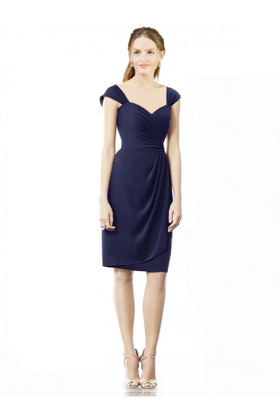 Cocktail Length Short Cap Sleeves Chiffon Bridesmaid Dress Brisbane