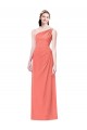 Draped Full Length One Shoulder Chiffon Bridesmaid Dress Brisbane