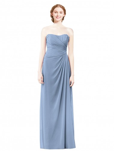 Strapless Long Chiffon Bridesmaid Dress with Sweetheart Neckline Brisbane