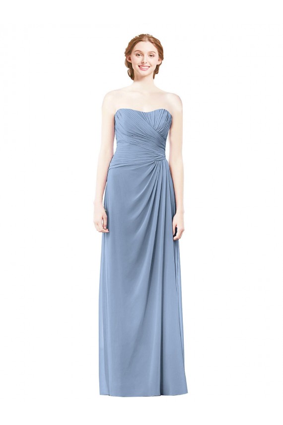 Strapless Long Chiffon Bridesmaid Dress with Sweetheart Neckline Brisbane