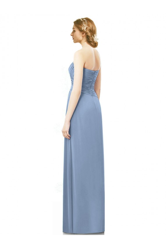 Strapless Long Chiffon Bridesmaid Dress with Sweetheart Neckline Brisbane