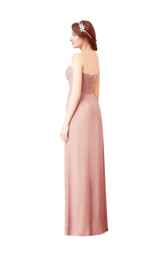 Long Chiffon Sweetheart Bridesmaid Dress with Twist Bodice Brisbane