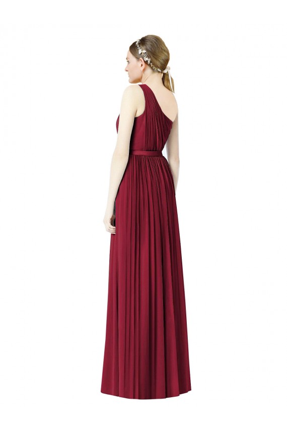 One Shoulder Full Length Long Chiffon Bridesmaid Dress. Brisbane
