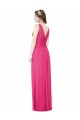 Sleeveless V-Neck Long Chiffon Bridesmaid Dress with V-Back Brisbane