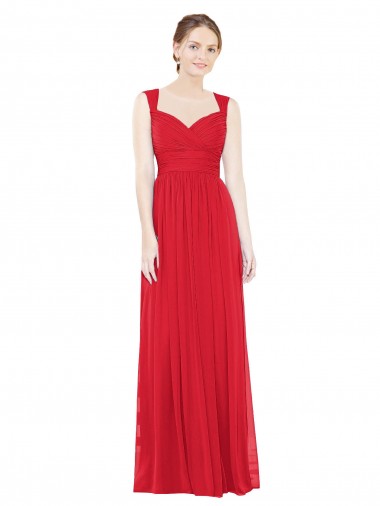 Full-Length Long Chiffon Bridesmaid Dress with Side Front Slit Brisbane