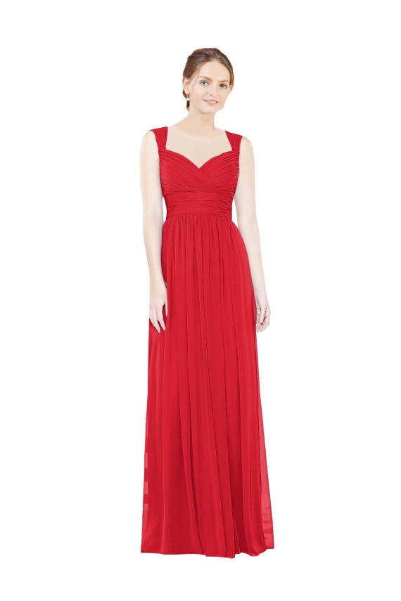 Full-Length Long Chiffon Bridesmaid Dress with Side Front Slit Brisbane