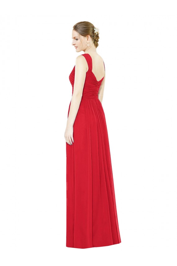 Full-Length Long Chiffon Bridesmaid Dress with Side Front Slit Brisbane
