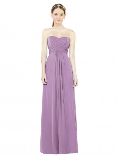 Sweetheart Neckline Strapless Chiffon Bridesmaid Dress with Wrap Pleat Brisbane