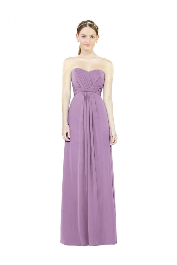 Sweetheart Neckline Strapless Chiffon Bridesmaid Dress with Wrap Pleat Brisbane