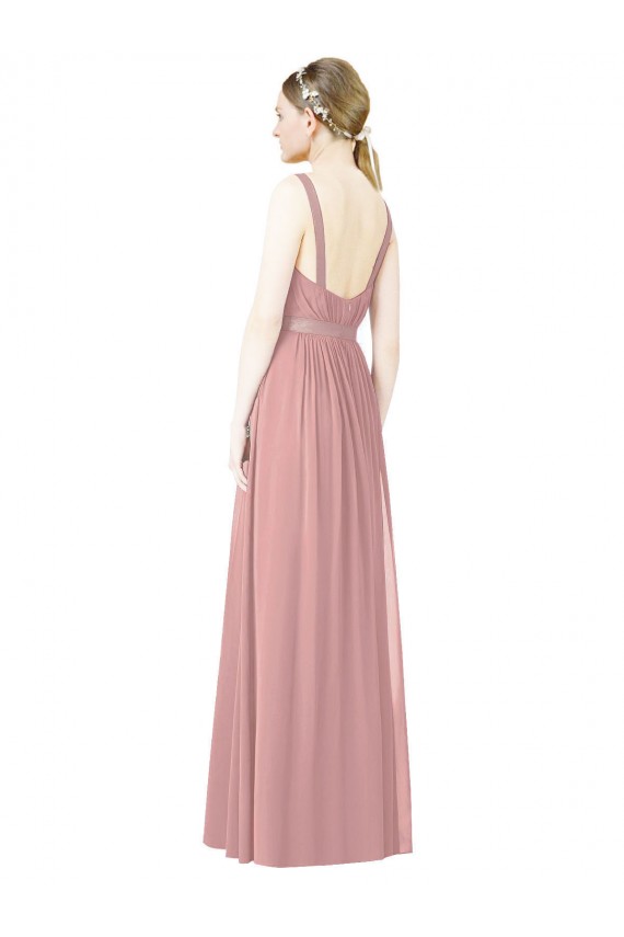 High Neck Chiffon Bridesmaid Dress with Low Back Brisbane