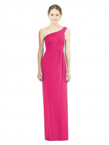 One Shoulder Long Chiffon Bridesmaid Dress Brisbane