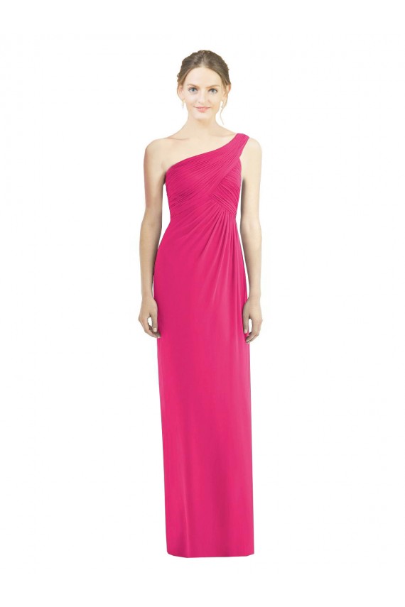 One Shoulder Long Chiffon Bridesmaid Dress Brisbane