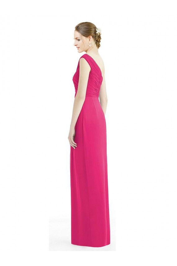 One Shoulder Long Chiffon Bridesmaid Dress Brisbane