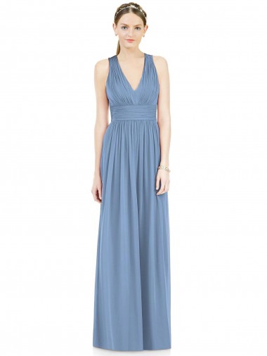 Sleeveless Cross Strap Back Chiffon Bridesmaid Dress Brisbane