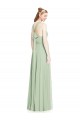 Open Back Halter Chiffon Bridesmaid Dress with Flowy Bow Brisbane