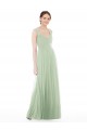 Sheer Back Cap Sleeves Long Chiffon Bridesmaid Dress  Brisbane