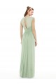 Sheer Back Cap Sleeves Long Chiffon Bridesmaid Dress  Brisbane