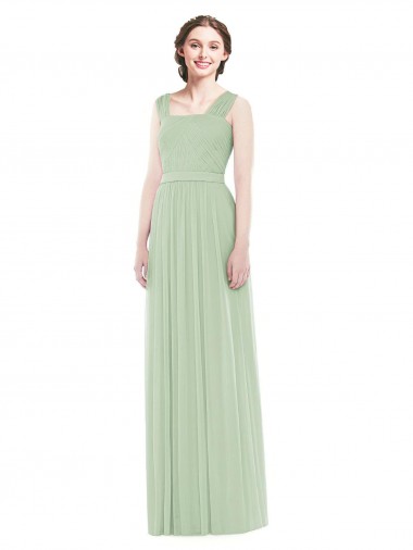Sleeveless Chiffon Long Bridesmaid Dress with Shoulder Straps Brisbane